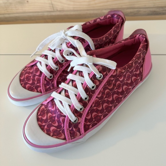 Coach Barrett Women's Fuchsia Patterned Sneakers - Picture 3 of 5